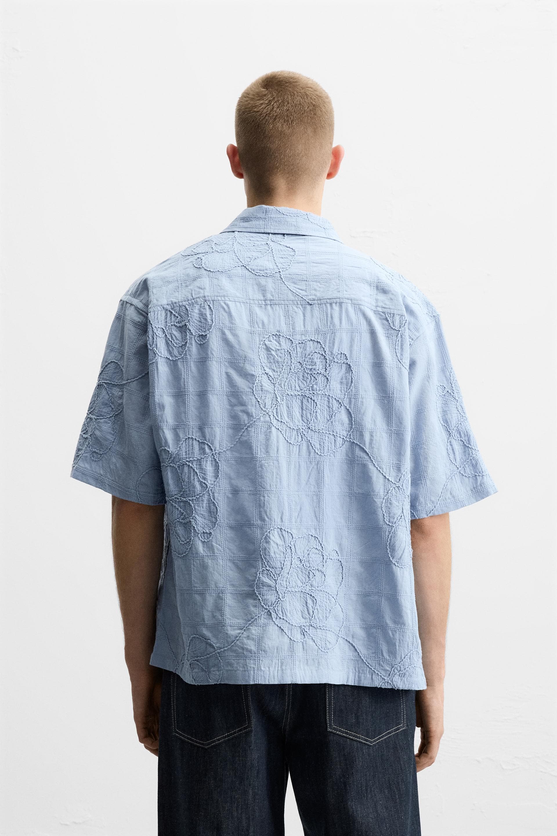 Chemise texturée manches courtes