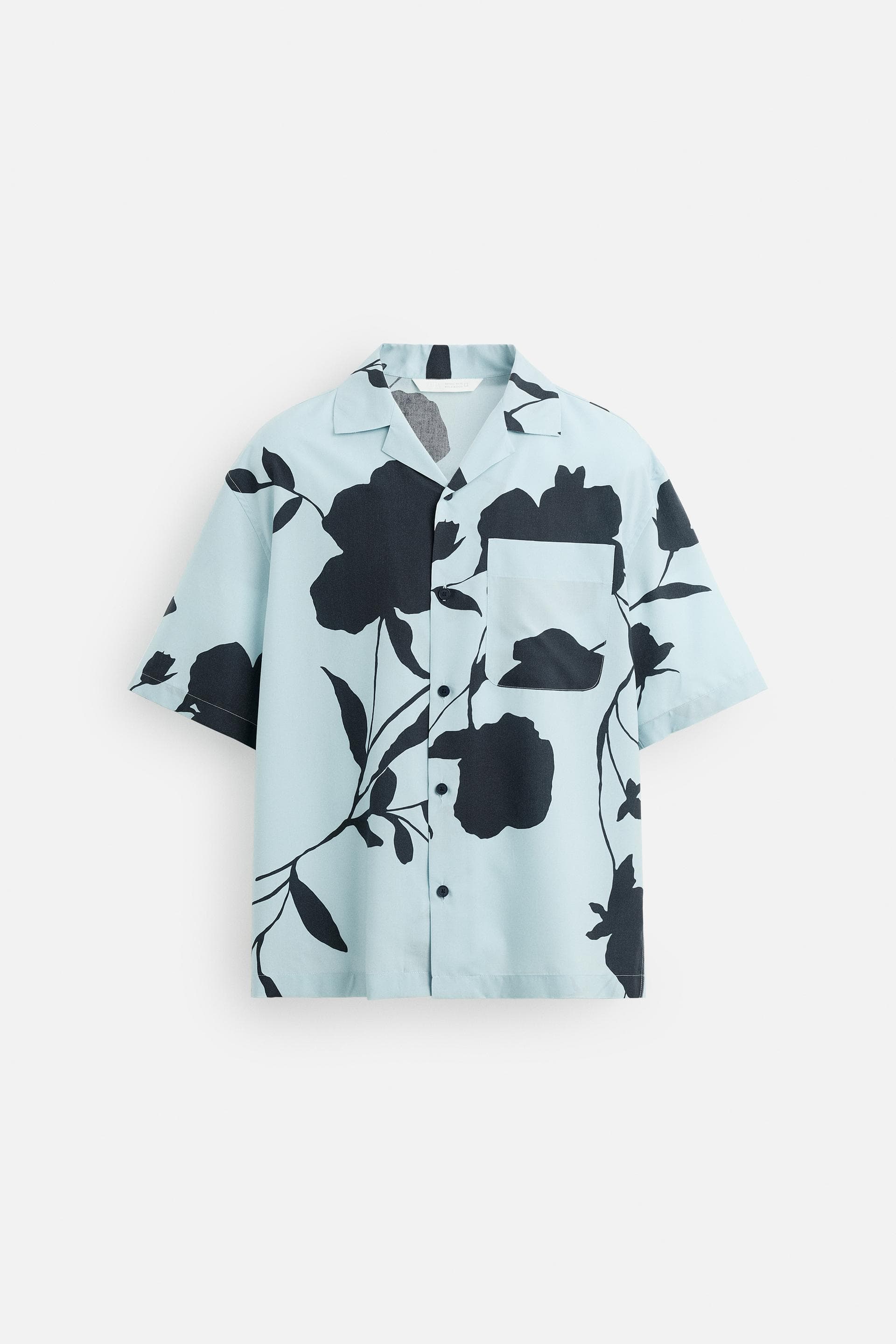 Chemise imprimée manches courtes – Bleu ciel